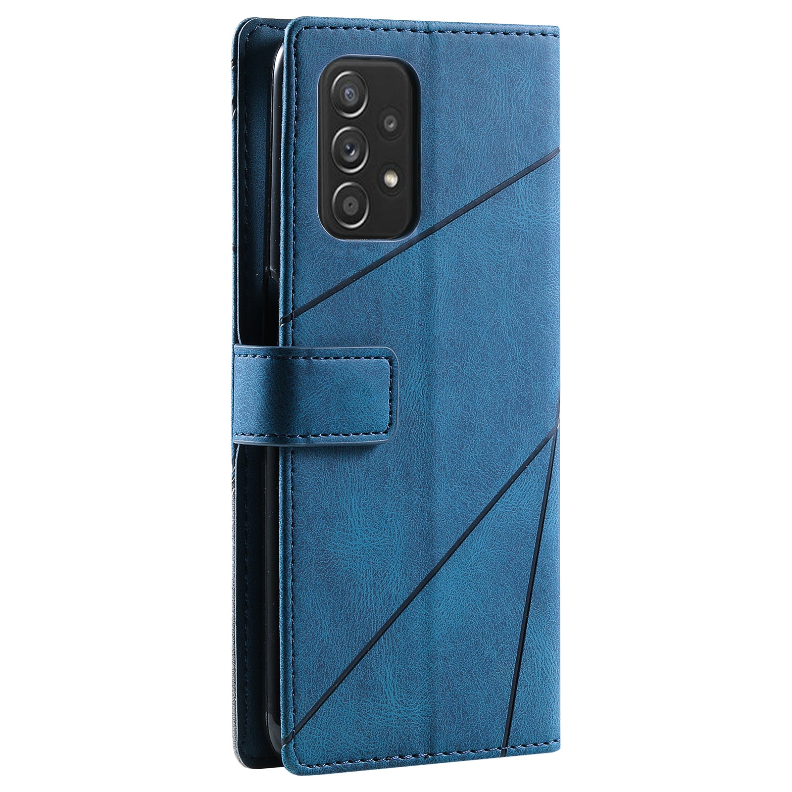 For Samsung Galaxy A53 5G Wallet Case Lines Imprinted Skin-touch Leather Phone Cover For Samsung Galaxy A53 5G Wallet Case Lines Imprinted Skin-touch Leather Phone Cover